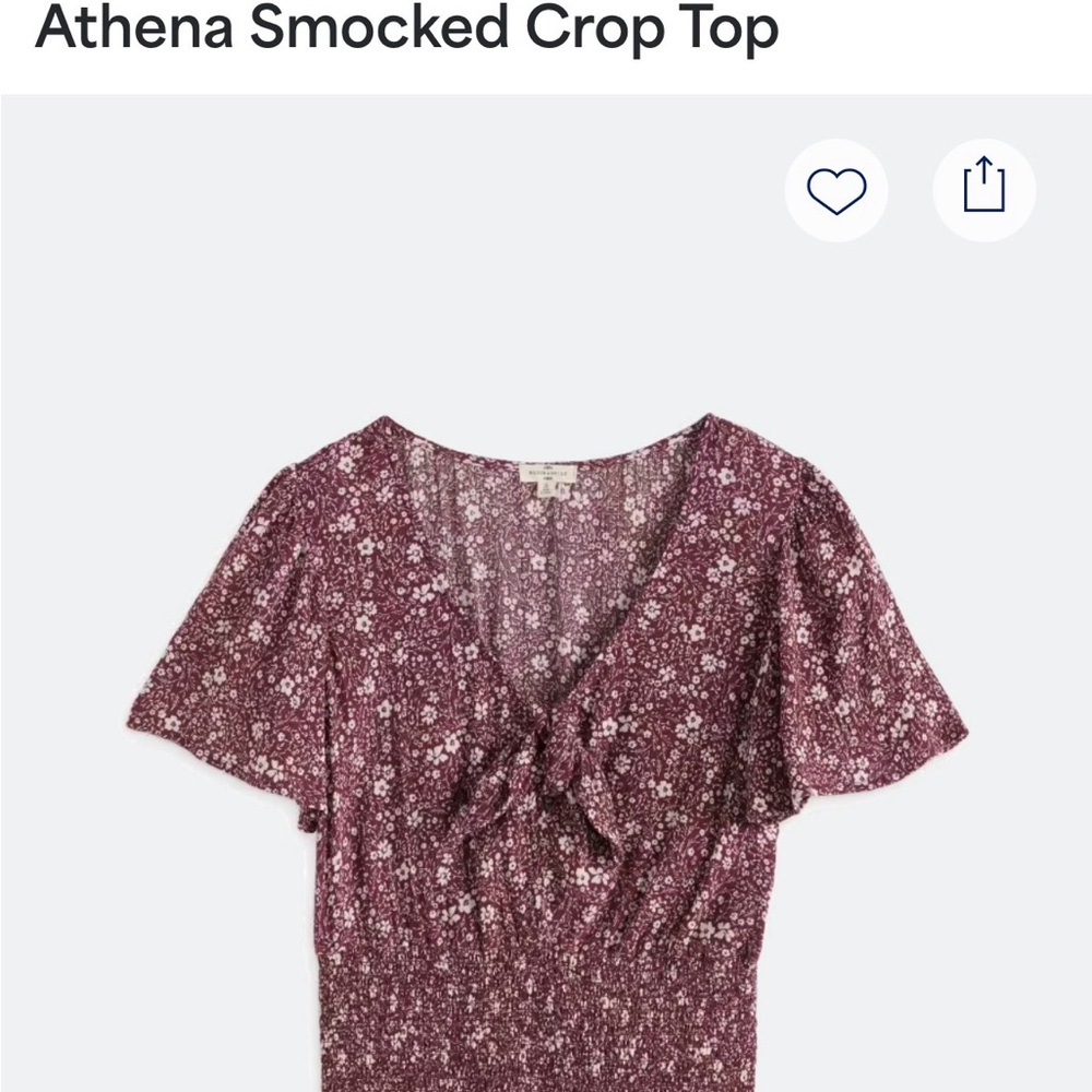 Tie-Front Floral Blouse in Plum